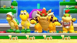 Super Mario Party Minigame - Hammer Bro Vs Koopa Troopa Vs Bowser Vs BowserJr