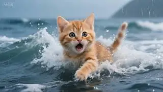Brave Cat Mom Saves Kitten from Drowning and Makes Pizza Together! 🐾🍕 #cute #cat #funny #love