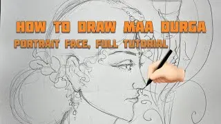 How to draw maa Durga very easily ||  full tutorial video