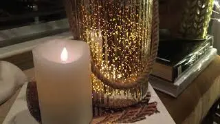 Ribbed Mercury Glass Hurricane Lantern