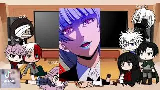 Anime characters react to yumeko : very lazy
