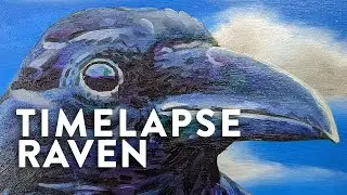 Realistic RAVEN OIL PAINTING: Timelapse Art Tutorial