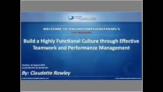 Build a Highly Functional Culture through Effective Teamwork and Performance Management online video