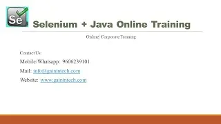 Selenium with Java Online Training in Bangalore| Selenium Training for Beginners| Selenium with Java