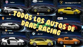 todos los autos de DRAG RACING