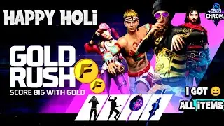 NEW HOLI GOLD 🪙 RUSH EVENT 😀| GOLD RUSH EVENT FREE BUNDLE & EMOTE | FF NEW EVENT#holievent #newevent