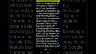 Useful setting of Google Chrome delete browsing data very accessible for blind delete unwanted data