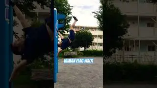 HUMAN FLAG WALK🚶&zwj;♂️#calisthenics #streetworkout #humanflag #antigravity #workout #walking #airwalk