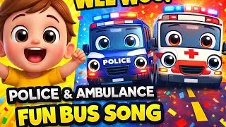 Police & Ambulance Bus Song 🚓🚑 | Wheels on the Bus Remix