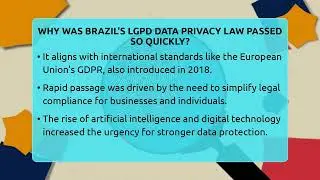 Why Was Brazil's LGPD Data Privacy Law Passed So Quickly? - AI and Technology Law