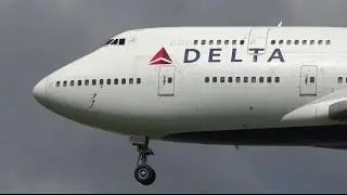 Delta Air Lines Boeing 747-400 N662US Landing at NRT 34L