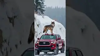Wildlife Alert! Wolf Attack on Mountain Road #ai #cuteanimals #animals