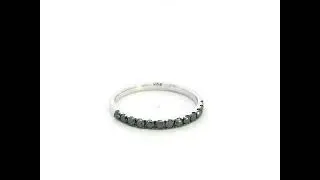 Black Diamond Eternity Band in 18K White Gold