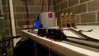 4x8 HO layout. Bachmann EZ track. Athearn. Norfolk western. Nce power cab