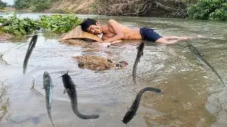 Primitive life-​ Build sand dam's 4 gate for fishing technology