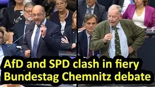 Chemnitz debate in Bundestag, AfD leader Alexander Gauland vs SPD's Martin Schulz, English subtitles