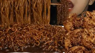 ASMR EATING BLACK BEAN NOODLES, CRISPY FRIED FRITTERS MUKBANG | EATING SHOW | MUKBANG COCO #foryou 