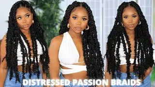 💜DISTRESSED PASSION BRAIDS TUTORIAL | BRAIDS FOR BEGINNERS |CROCHET METHOD | CHEV B.|ft.ELVA