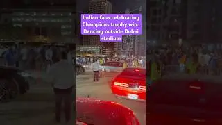 #indians doing Bhangra outside dubai stadium | #india celebrates #championstrophy2025