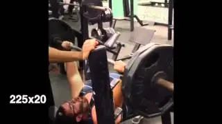 My 225 for 20 reps bench press