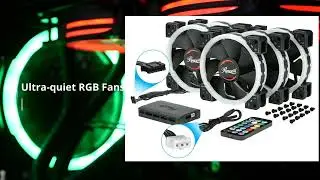 Rosewill 120mm Dual Ring Addressable RGB Case Fan Hub Set, True RGB LED Case Fans and 8-Port Fan Hub