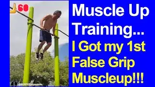 Let's do My 1st False Grip Muscle Up Old Unc, Muscle Up training, #burpeesgiantchallenge
