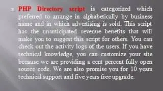 PHP Directory Script – PHP Scripts Mall