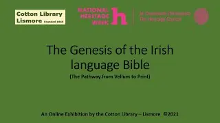 The Genesis of the Irish Language Bible