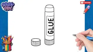 How to draw Glue Stick - School Supplies Drawing