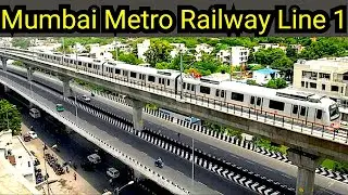 Mumbai's Metro Railway Line 1 Between Versova & Ghatkopar || Metro Train