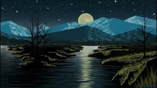 Scenery Painting Video || Beautiful River Side Scenery Painting || How to Draw Krita