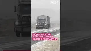 Snow falls in Amarillo as winter storm hits Texas
