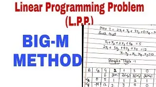 BIG - M method (penalty method) in hindi @MATHSLOGY