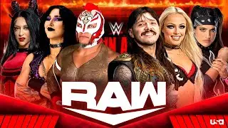 WWE RAW Доминик Мистерио, Лив Морган, Ракель против Рея Мистерио, Рии, Рипли и Стефани. Полный ма...