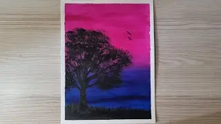 EASY ACRYLIC LANDSCAPE PAINTING | paesaggio | Tutorial painting | How to paint easily | FOR BEGINNER