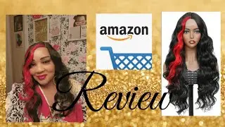 Amazon 32 inch Red Skunk Stripe Wig Review from Puromi