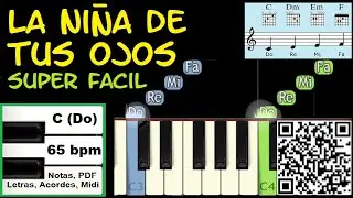 LA NIÑA DE TUS OJOS Piano Tutorial Facil Partitura Acordes Pista