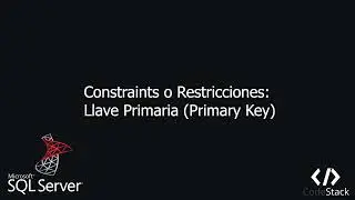 Constraints/Restricciones: Llave Primaria (Primary Key) [SQL Server - Transact SQL]