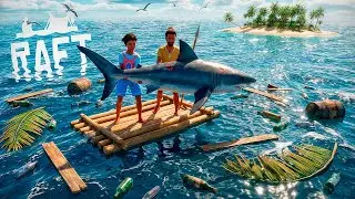 УБИЛИ АКУЛУ! Изучаем острова. Raft. #3