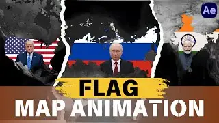 After Effects Flag Map Animation Tutorial | Cinematic Country Maps #aftereffects #mapanimation