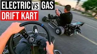 Battle Aero's Electric Drift Kart Vs Predator 212cc Gas Drift Kart