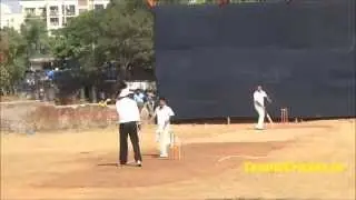 Abhi Borkar Bowling in Mumbai Tennis Cricket Tournament
