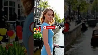 Amsterdam Canal Bridge Poise #shorts #AmsterdamStyle #CanalBridge #AmsterdamCinematic #EuropeanChic