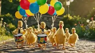 Duckling Parade Song | Cute Ducklings Marching | Nursery Rhymes for Kids.