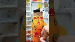 Art on glass bottle || #painting #shortvideo #shorts #bottleart #acrylicpainting #bubbletea