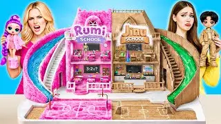 We Build Amazing Doll School for Huntrix | Fluffy VS Cardboard Challenge by PiPi Pop
