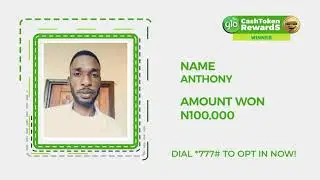 GLO CashToken Rewards N20,000 Winner