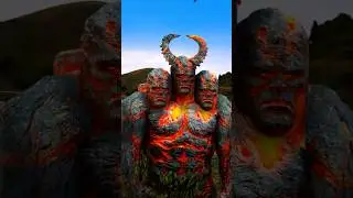 Superman fight with giant lava titan 🤡👹 #gta5 #shorts #superman