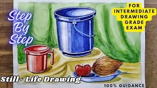 still life drawing for intermediate exam