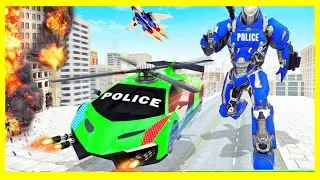 Flying Police Helicopter Car Transform Robot Games android game online offline racing fight action